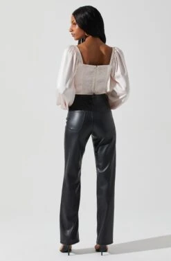 Penny Ruched Bust Long Sleeve Top -Sun Gaia Dresses Shop ACT17882S BLUSH 5