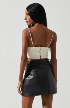 Kira Pearl Embellished Sweater Top -Sun Gaia Dresses Shop ACT17886 CREAM 6