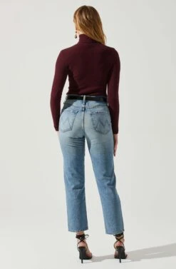 Izabella Turtleneck Cutout Sweater 24 Izabella Turtleneck Cutout Sweater -Sun Gaia Dresses Shop ACT17888 WINE 5