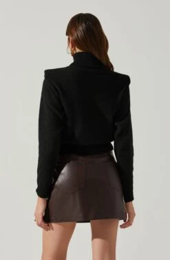 Daleyza Padded Shoulder Turtleneck Sweater 19 Daleyza Padded Shoulder Turtleneck Sweater -Sun Gaia Dresses Shop ACT17899 BLACK 5