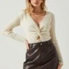Rylee Twist Front Cutout Sweater -Sun Gaia Dresses Shop ACT17919 CREAM 3