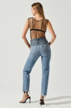 Julane Rhinestone Mesh Top -Sun Gaia Dresses Shop ACT17938 BLACKSILVER 6