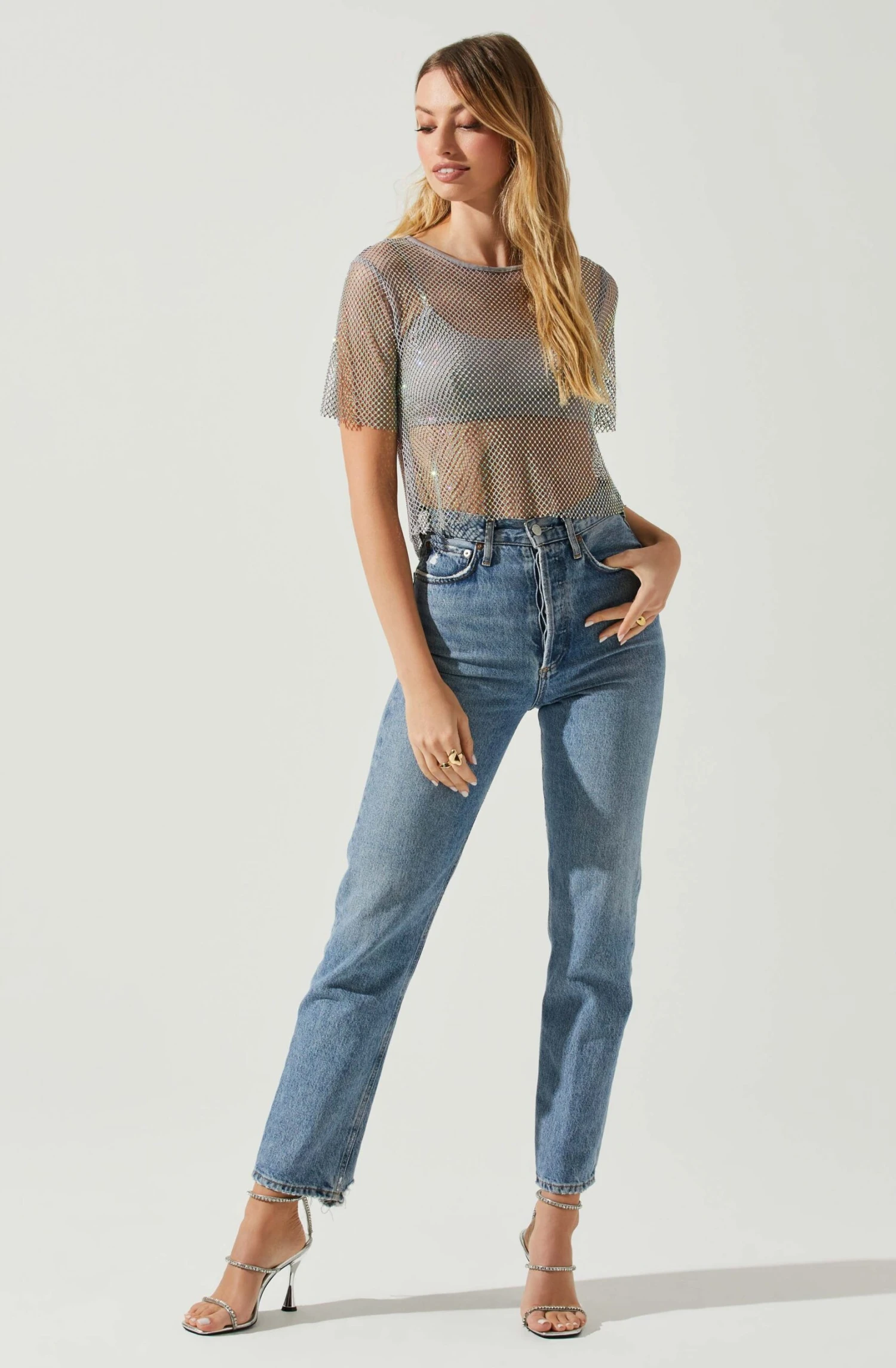 Mckay Rhinestone Mesh Short Sleeve Top 6 Mckay Rhinestone Mesh Short Sleeve Top - Image 4