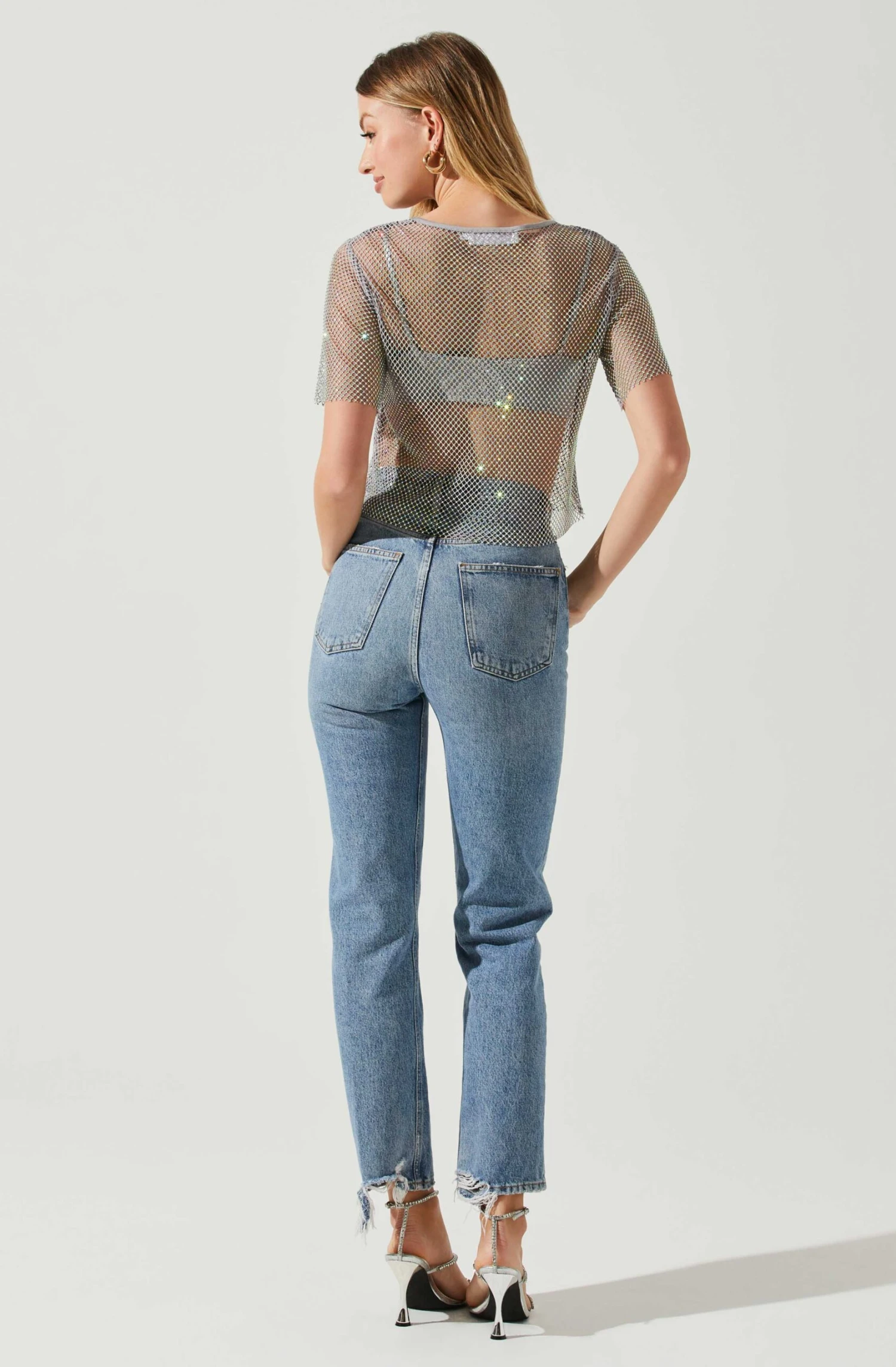 Mckay Rhinestone Mesh Short Sleeve Top 7 Mckay Rhinestone Mesh Short Sleeve Top - Image 5