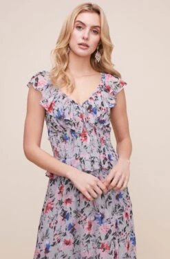 Double V Flutter Floral Midi Dress 13 Double V Flutter Floral Midi Dress -Sun Gaia Dresses Shop ADR100606 BLUE GREEN MULTI FLORAL 4 ff917784 2887 4e51 8d61 031c1e906564