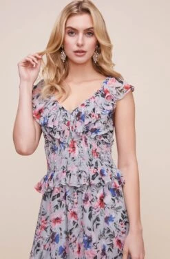 Double V Flutter Floral Midi Dress 12 Double V Flutter Floral Midi Dress -Sun Gaia Dresses Shop ADR100606 BLUE GREEN MULTI FLORAL 5 73a5481c 41d4 43bb 8cd2 436858968438