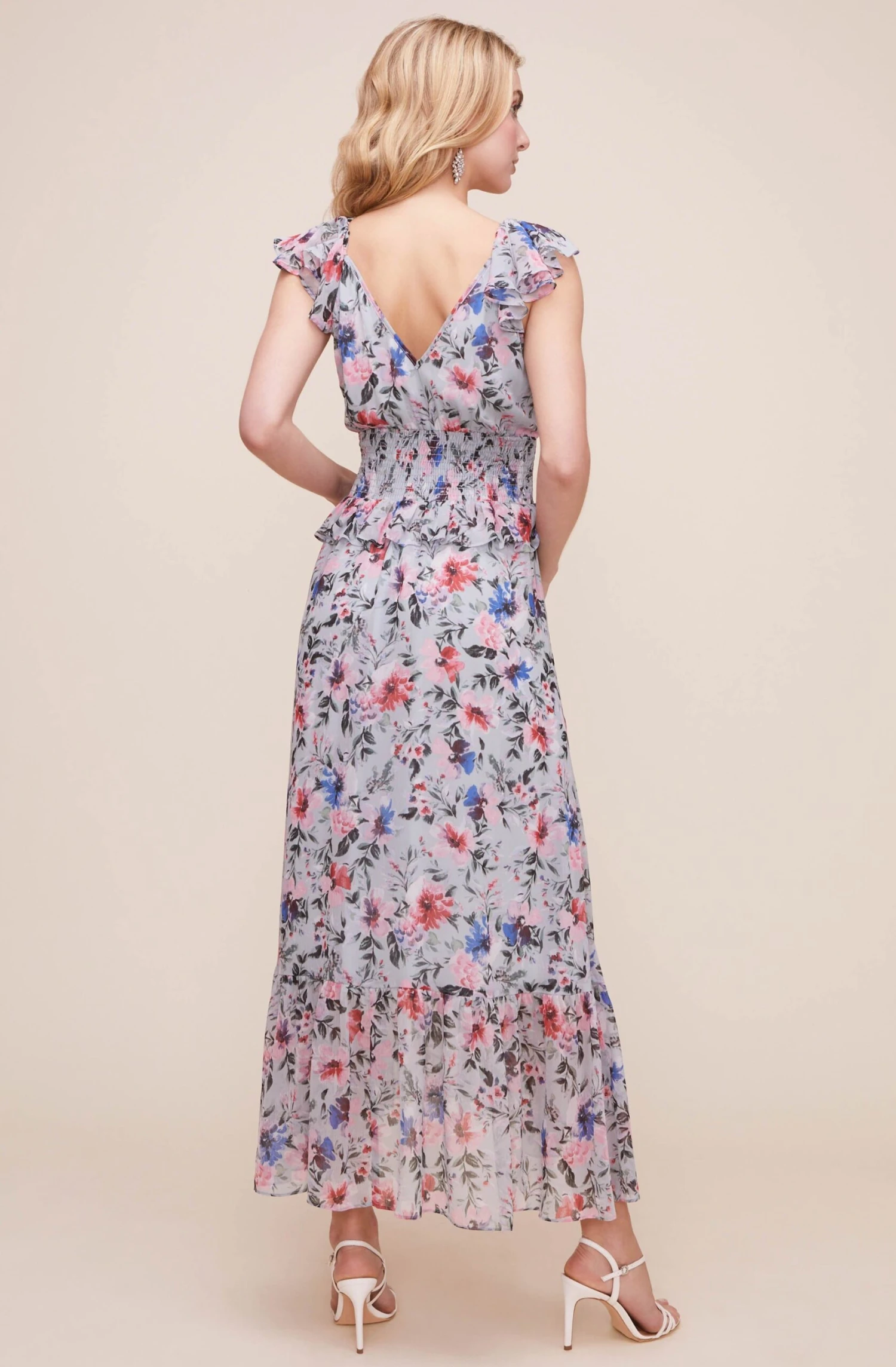 Double V Flutter Floral Midi Dress 8 Double V Flutter Floral Midi Dress - Image 6