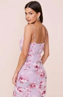 Surplice Ruffle Floral Maxi Dress -Sun Gaia Dresses Shop ADR100668 LILACFLORAL 5