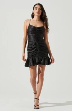 Cinched Open Back Dress -Sun Gaia Dresses Shop ADR100812 BLACK 1