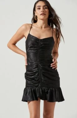 Cinched Open Back Dress -Sun Gaia Dresses Shop ADR100812 BLACK 2