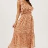 Open Tie Back Ruffle Dress -Sun Gaia Dresses Shop ADR100917 ORANGEFLORAL 1