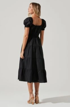 Short Sleeve Cinched Bust Midi Dress -Sun Gaia Dresses Shop ADR100939 BLACK 0305 a42c73ce 5cd8 43cd 95f9 bc7a8f79d5da