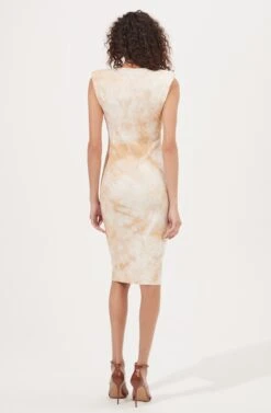 Anastasia Tie Dye Shoulder Pad Dress 11 Anastasia Tie Dye Shoulder Pad Dress -Sun Gaia Dresses Shop ADR100951 TAUPETIEDYE 4
