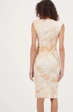 Anastasia Tie Dye Shoulder Pad Dress 13 Anastasia Tie Dye Shoulder Pad Dress -Sun Gaia Dresses Shop ADR100951 TAUPETIEDYE 5