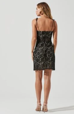 Corset Lace Mini Dress -Sun Gaia Dresses Shop ADR101009 BLACK NUDE 3