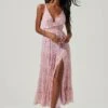 Elsa Floral Front Slit Maxi Dress 2 Elsa Floral Front Slit Maxi Dress -Sun Gaia Dresses Shop ADR101258B PINKMULTI 1
