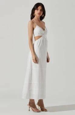 Cut Out Poplin Midi Dress -Sun Gaia Dresses Shop ADR101292 WHITE 2
