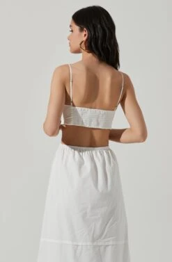 Cut Out Poplin Midi Dress -Sun Gaia Dresses Shop ADR101292 WHITE 5