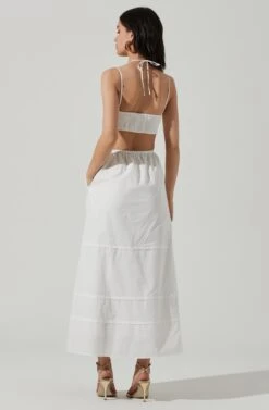 Cut Out Poplin Midi Dress -Sun Gaia Dresses Shop ADR101292 WHITE 6