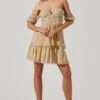 Off Shoulder Two Tier Floral Mini Dress -Sun Gaia Dresses Shop ADR101294 YELLOWMULTIFLORAL 01391