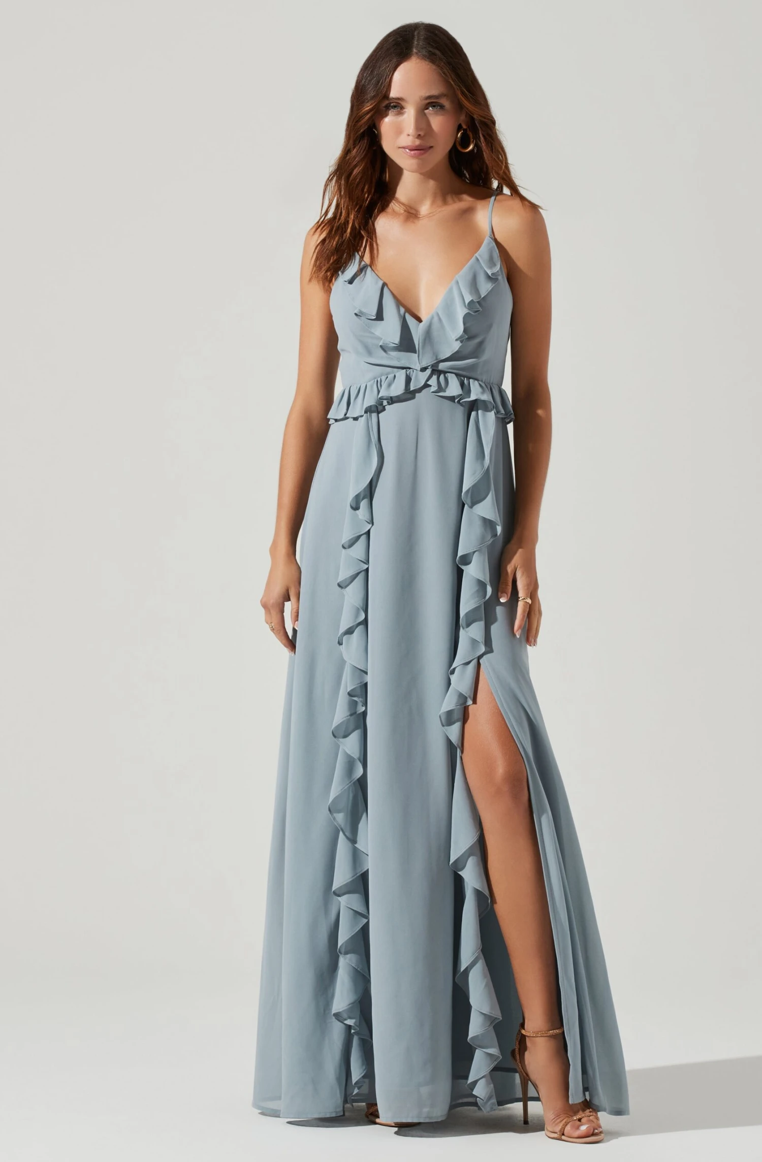 Adoria Ruffle Side Slit Maxi Dress 4 Adoria Ruffle Side Slit Maxi Dress - Image 2