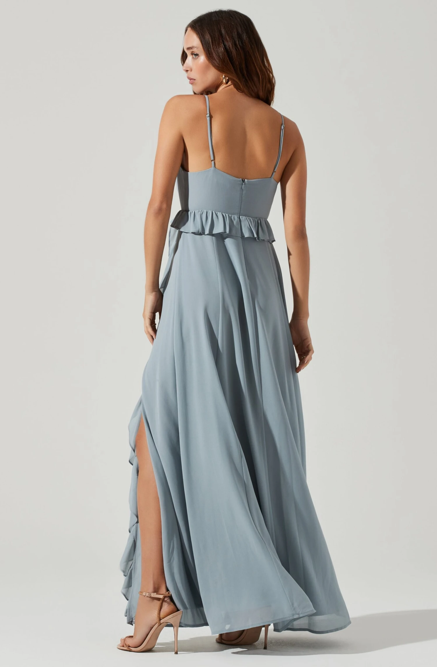 Adoria Ruffle Side Slit Maxi Dress 8 Adoria Ruffle Side Slit Maxi Dress - Image 6
