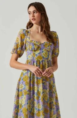 Sun Gaia Dresses Shop -Sun Gaia Dresses Shop ADR101552 GOLDPURPLEFLORAL 4