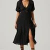 Cross Bust Tie Back Midi Dress -Sun Gaia Dresses Shop ADR101563 BLACK 1