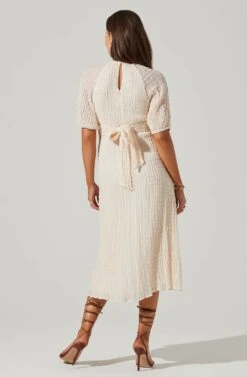 Cross Bust Tie Back Midi Dress 21 Cross Bust Tie Back Midi Dress -Sun Gaia Dresses Shop ADR101563 CREAM 5