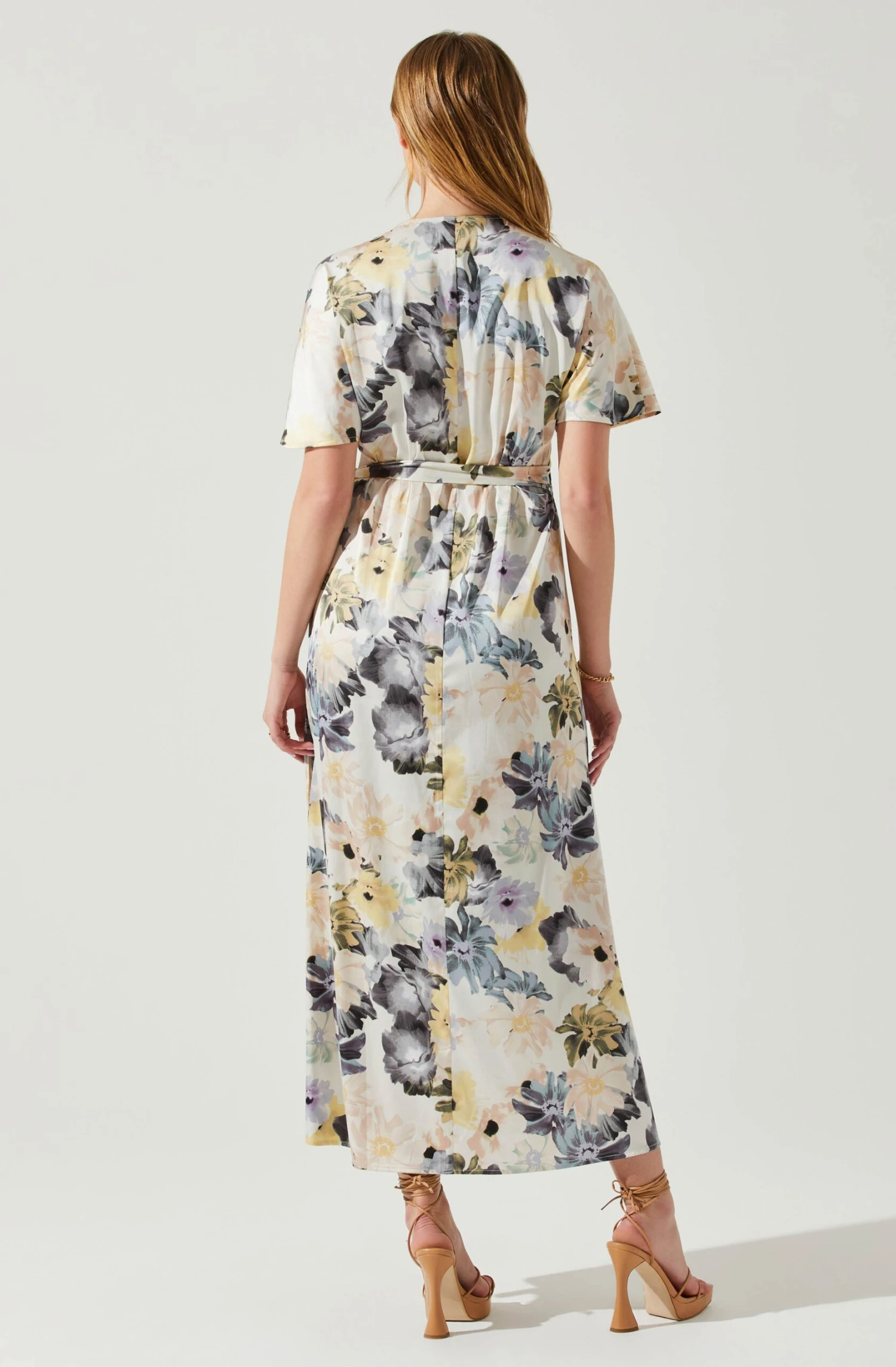Floral Short Sleeve Wrap Front Maxi Dress 8 Floral Short Sleeve Wrap Front Maxi Dress - Image 6