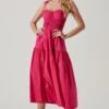 Tiered Smocked Midi Dress -Sun Gaia Dresses Shop ADR101693 FUCHSIA 1