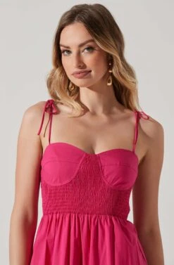 Tiered Smocked Midi Dress 23 Tiered Smocked Midi Dress -Sun Gaia Dresses Shop ADR101693 FUCHSIA 4