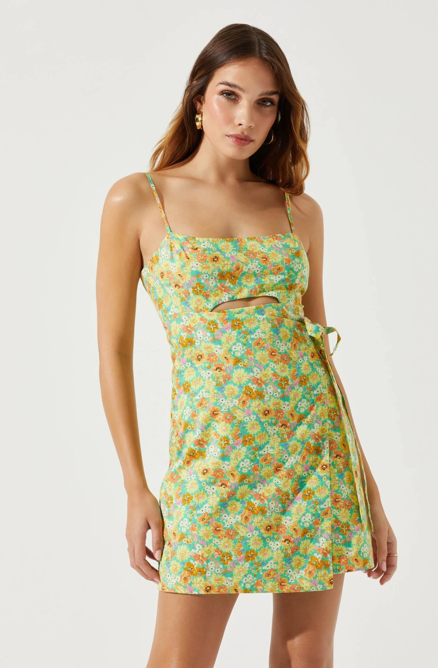 Keyhole Wrap Floral Mini Dress 5 Keyhole Wrap Floral Mini Dress - Image 4