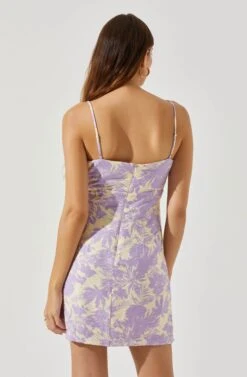 Keyhole Wrap Floral Mini Dress 22 Keyhole Wrap Floral Mini Dress -Sun Gaia Dresses Shop ADR101709 LAVENDERFLORAL 5