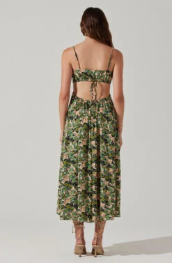 Open Back Floral Midi Dress -Sun Gaia Dresses Shop ADR101751 GREENORANGEFLORAL 5