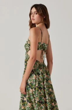 Open Back Floral Midi Dress -Sun Gaia Dresses Shop ADR101751 GREENORANGEFLORAL 6