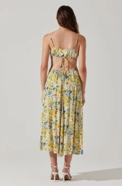 Open Back Floral Midi Dress -Sun Gaia Dresses Shop ADR101751 YELLOWBLUEABSTRACT 5