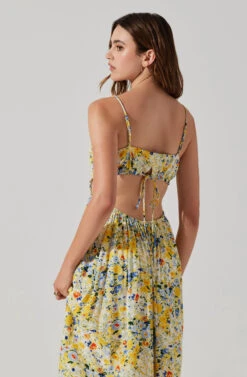 Open Back Floral Midi Dress -Sun Gaia Dresses Shop ADR101751 YELLOWBLUEABSTRACT 6