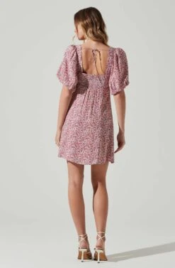 Floral Puff Sleeve Mini Dress 19 Floral Puff Sleeve Mini Dress -Sun Gaia Dresses Shop ADR101755 MAGENTALIMEDITSY 6