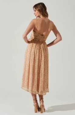 Floral Pleated Midi Dress -Sun Gaia Dresses Shop ADR101774 YELLOWPINKFLORAL 6