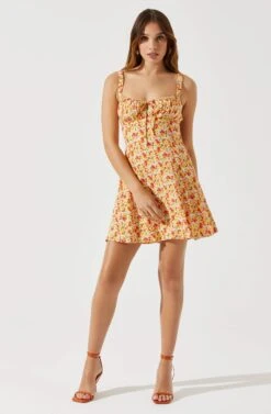 Sweetheart Neck Open Back Mini Dress -Sun Gaia Dresses Shop ADR101821 YELLOWREDDITSY 1