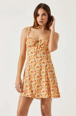 Sweetheart Neck Open Back Mini Dress -Sun Gaia Dresses Shop ADR101821 YELLOWREDDITSY 3