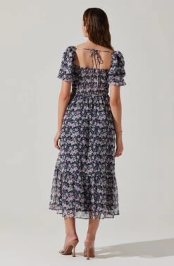 V-wire Sweetheart A-line Midi Dress -Sun Gaia Dresses Shop ADR102048 PURPLEMULTIFLORAL 5