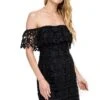 Lace Off Shoulder Dress -Sun Gaia Dresses Shop ALD42050 BLACK 4