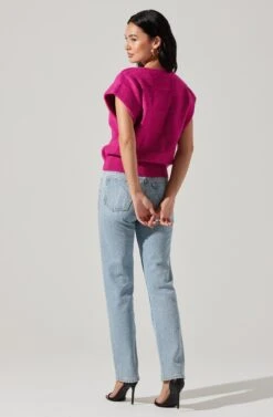 Checkered Sweater Vest 24 Checkered Sweater Vest -Sun Gaia Dresses Shop ALT16416 CI FUCHSIA 5