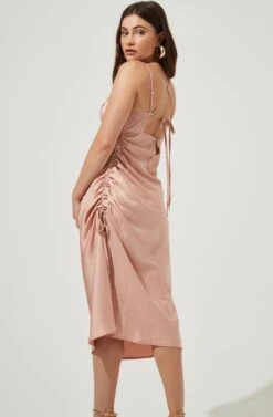 Gretel Ruched Midi Dress 11 Gretel Ruched Midi Dress -Sun Gaia Dresses Shop AMB SD6717 DUSTYPEACH 6
