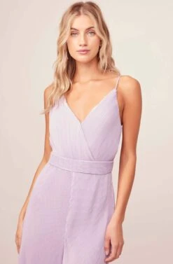 Plisse Jumpsuit -Sun Gaia Dresses Shop AP7083 LILAC 3AA