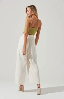 Pleated Front Wide Leg Trouser -Sun Gaia Dresses Shop AP7224 CREAM5 1210