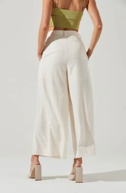 Pleated Front Wide Leg Trouser -Sun Gaia Dresses Shop AP7224 CREAM5 1213