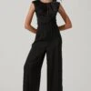 Inverted Pleat Neck Jumpsuit -Sun Gaia Dresses Shop AP7241 BLACK 1